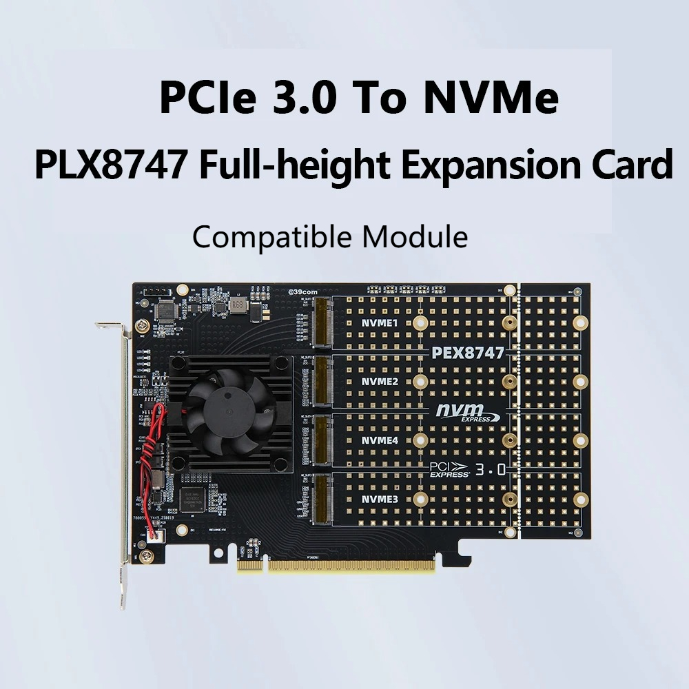 بطاقة توسعة PCIe 3.0 X8 بأربعة - مراجعة Quad M.2 Nvme Pcie Bifurcation Card وسعره